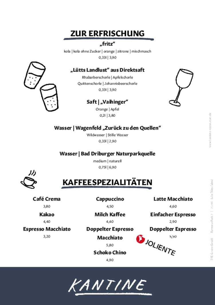 Getränkekarte